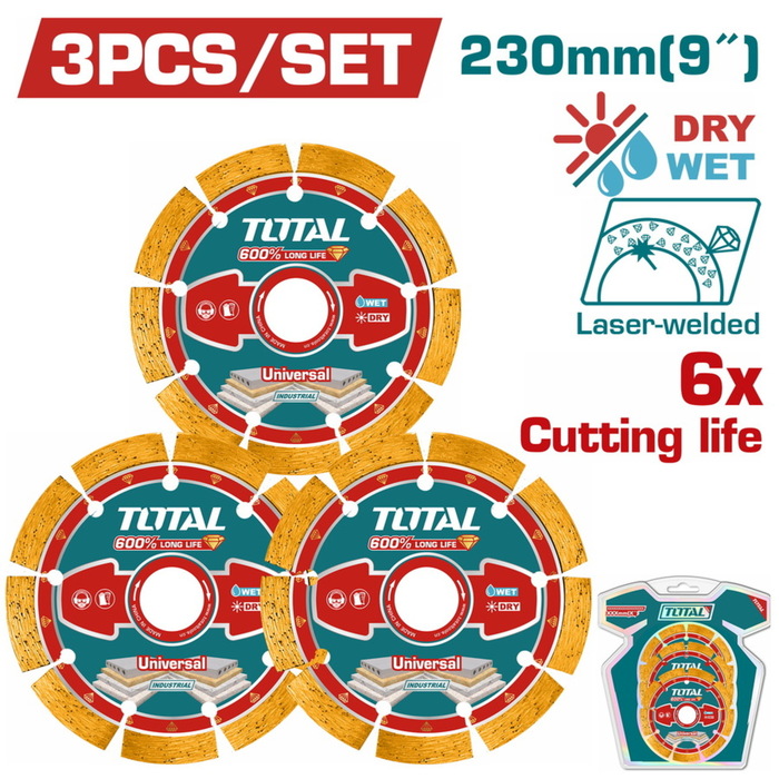 TOTAL 3 Pcs Laser welded diamond cutting disc (TAC2179033)