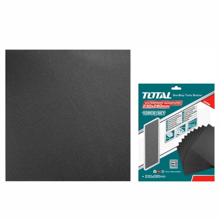 TOTAL ΓΥΑΛΟΧΑΡΤΟ ΝΕΡΟΥ 230Χ280mm P80 10TEM (TAC7708001)