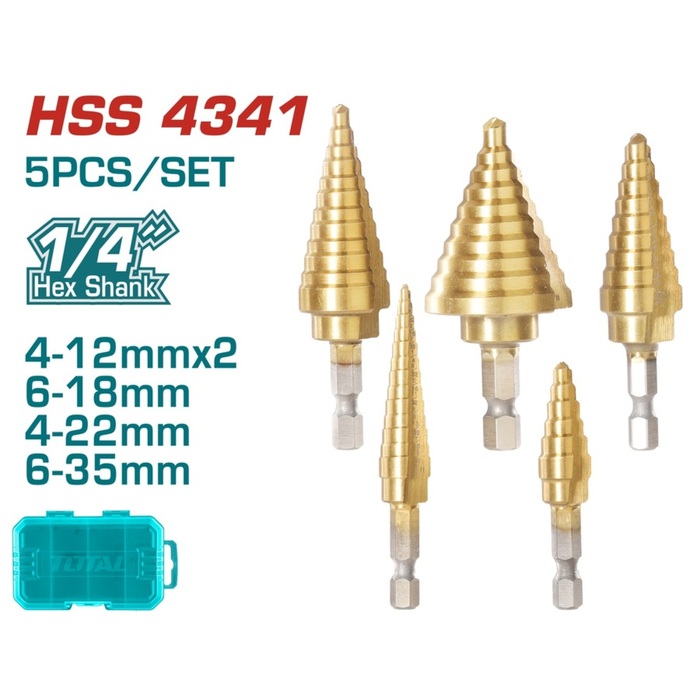 TOTAL Step drill bit set 1/4