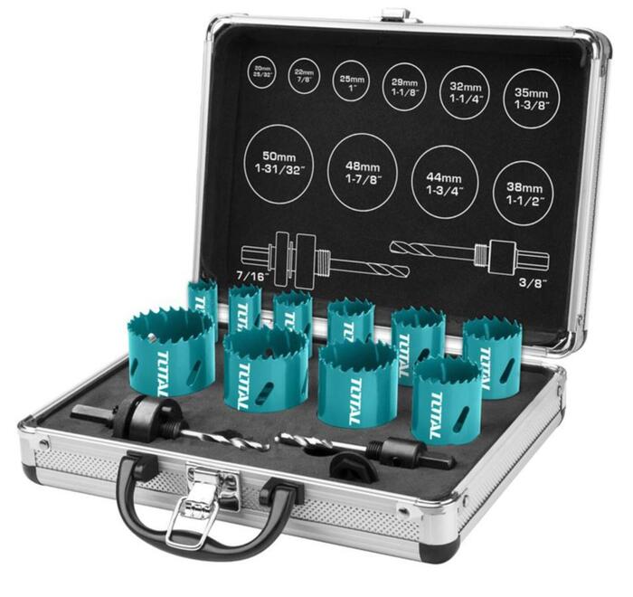 TOTAL BI-METAL HOLE SAW SET 12PCS (TACSH1121)