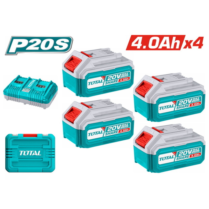 TOTAL P20S Lithium-Ion battery and charger kit (TFBCLI20244)