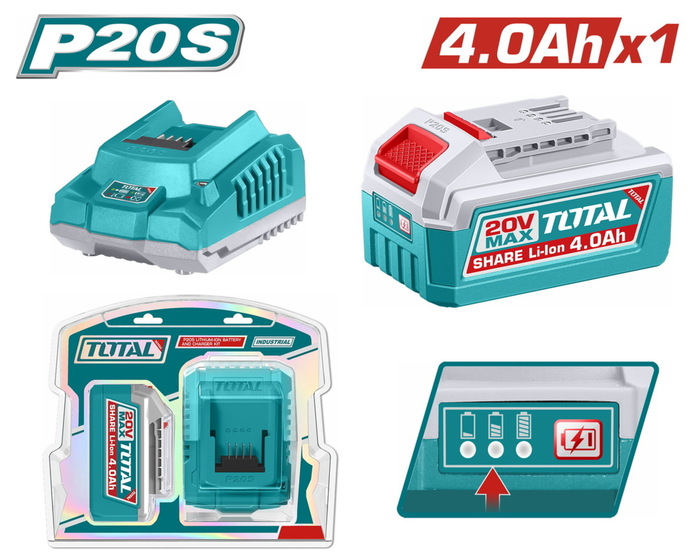 TOTAL Lithium-Ion battery and charger kit (TFBCPK1012) 