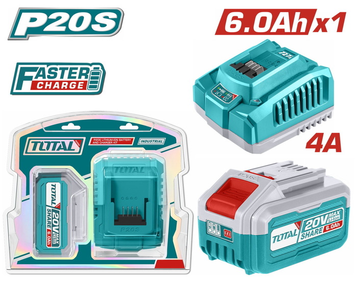 TOTAL P20S Lithium-Ion battery and charger kit (TFBCPK1416E)