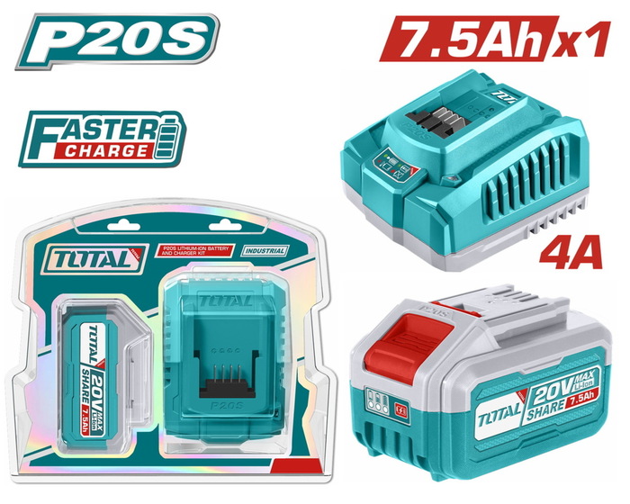 TOTAL P20S Lithium-Ion battery and charger kit (TFBCPK1417E)