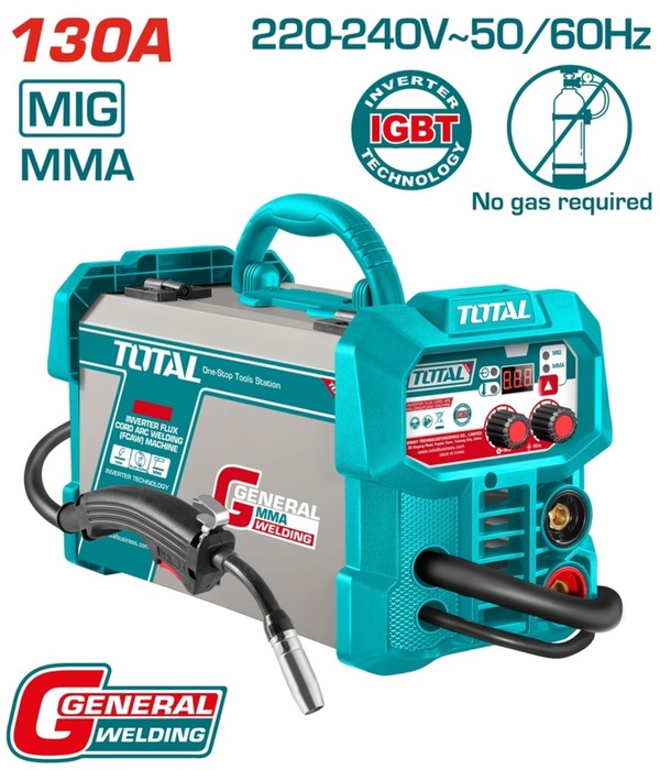 TOTAL ΗΛΕΚΤΡΟΚΟΛΛΗΣΗ INVERTER FCAW 230V / 130A ΧΩΡΙΣ ΑΕΡΙΟ (TFC13018)