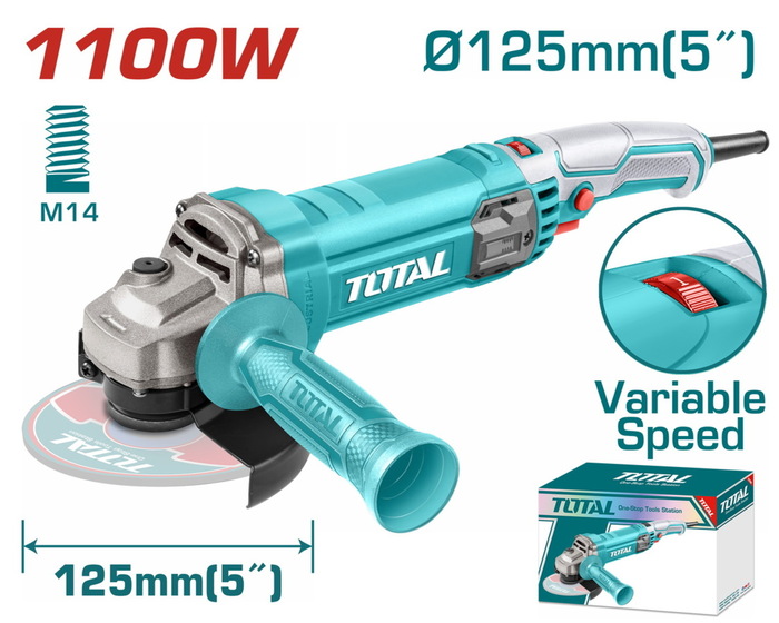 TOTAL Angle grinder 1.100W - 125mm (TG110125565E)