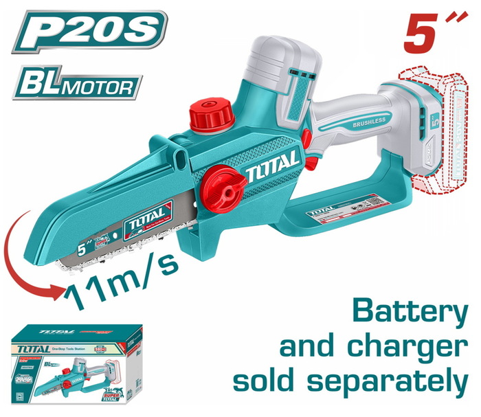 TOTAL ΕΠΑΓΓ. ΑΛΥΣΟΠΡΙΟΝΟ ΚΛΑΔΕΥΤΙΚΟ ΜΠΑΤ. Li-ion 20V / 5