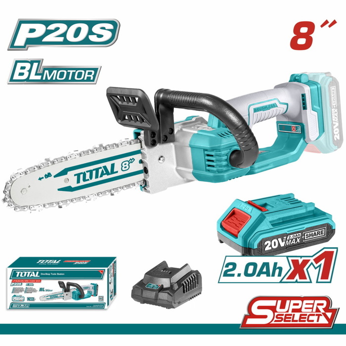 TOTAL Lithium-ion chain saw 20V / 2Ah (TGSLI20851)