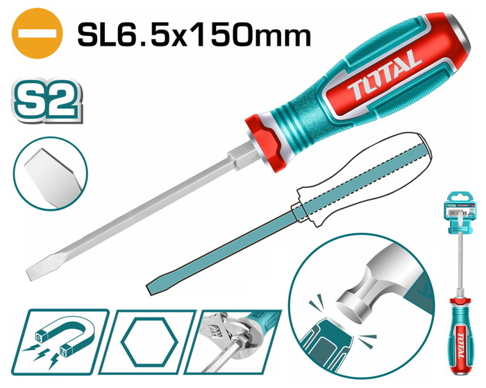TOTAL Slotted go-through screwdriver (TGTSL6150)