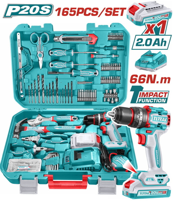 TOTAL 165 Pcs Tools set (THKTHP11652E)