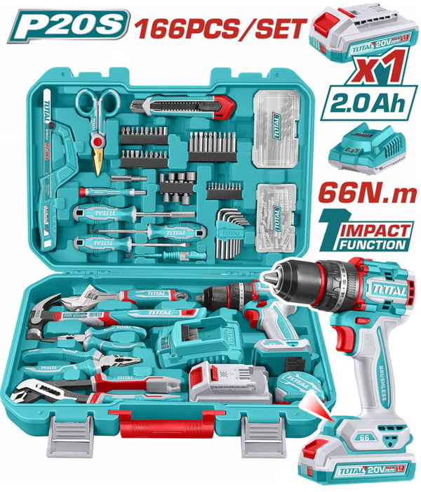 TOTAL 166 Pcs Tools set (THKTHP41667E)