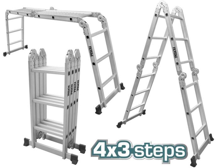 TOTAL MULTI - PURPOSE ALUMINIUM LADDER 4X3 STEPS (THLAD04431)