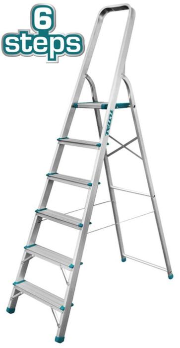 TOTAL ALUMINIUM LADDER 6 STEPS (THLAD06061)