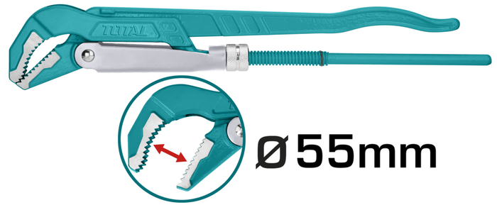 TOTAL 45° heavy duty swedish pipe wrench 1-1/2'' (THT172153)