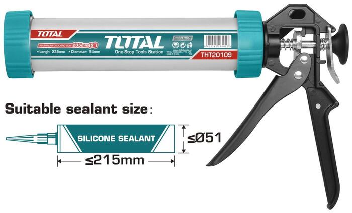 TOTAL Aluminum caulking gun 9