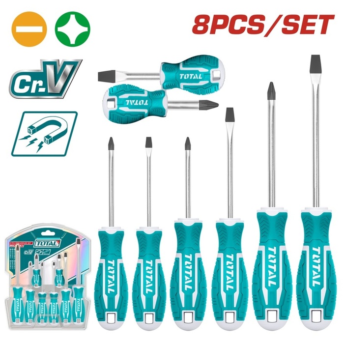 TOTAL 8 Pcs screwdriver set (THT250608)