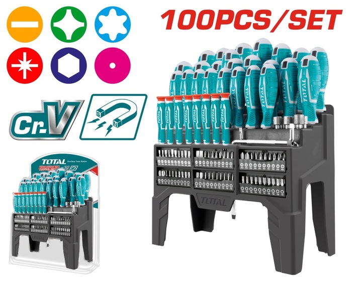 TOTAL 100 pcs screwdriver  set (THT2506100)