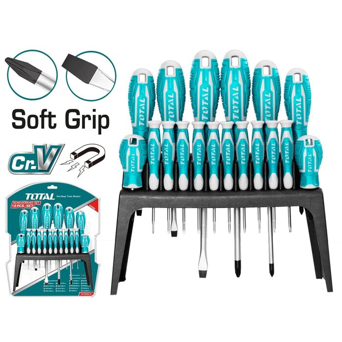 TOTAL 18 PCS SCREWDRIVER SET (THT250618)