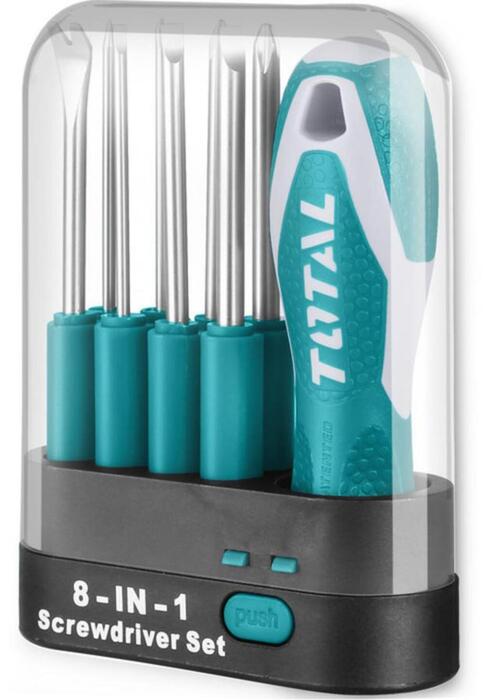 TOTAL INTERCHANGEABLE SCREWDRIVER SET 9 PCS (THT250906) 