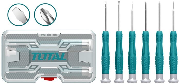 TOTAL 6PCS PRECISION SCREWDRIVER SET (THT250PS0601)