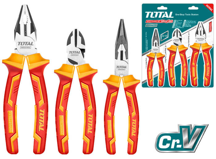 TOTAL 3PCS INSULATED PLIERS SET 1000V (THT2K0302)