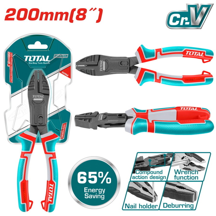 TOTAL Compound action combination pliers 200mm (THTC510806)