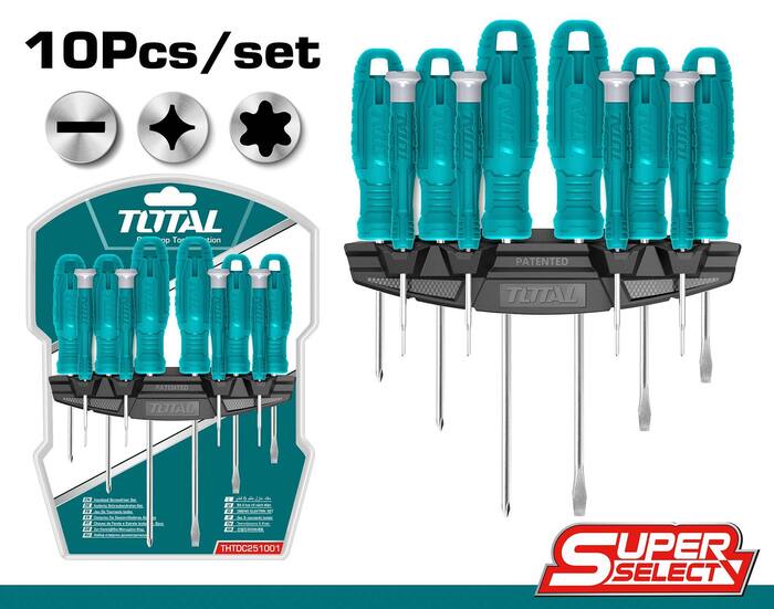 TOTAL 10PCS SCREWDRIVER AND PRECISION SET (THTDC251001)