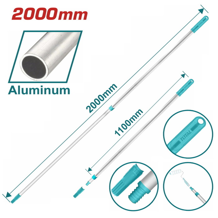 TOTAL TELESCOPIC ROD ALUMINIUM 110-200cm (THTEP0201)