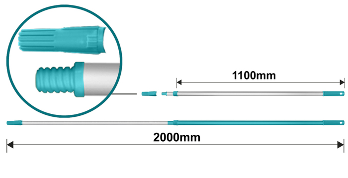 TOTAL TELESCOPIC ROD ALUMINIUM 200cm (THTEP0205)