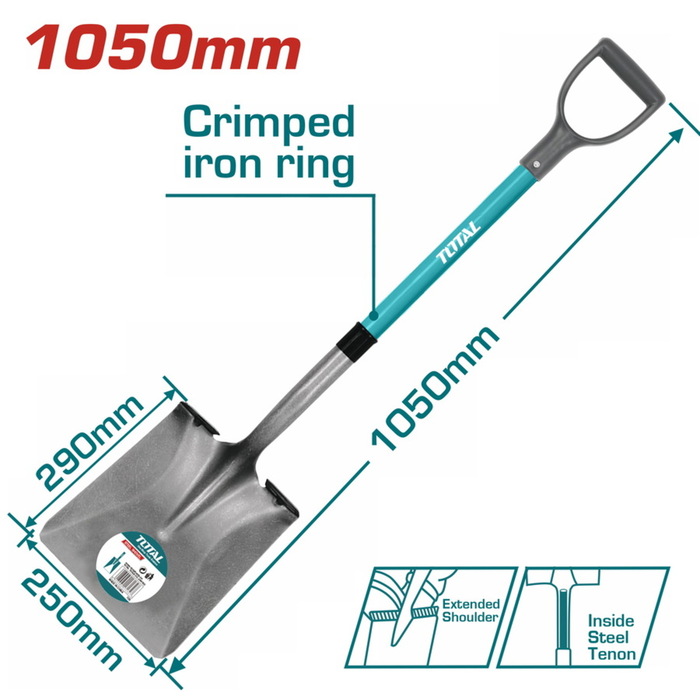 TOTAL ΕΠΑΓΓ. ΦΤΥΑΡΙ ΜΕΤΑΛ. ΚΑΡΒΟΥΝΟΥ ΜΕ FIBERGLASS ΧΕΙΡΟΛΑΒΗ 250mmX290mm / ΜΗΚΟΣ=1.050mm (THTH01114)