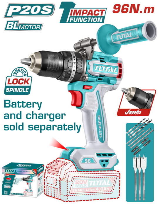 TOTAL Brushless cordless impact drill (TIDLI209685) TOTAL Brushless cordless impact drill (TIDLI209685)