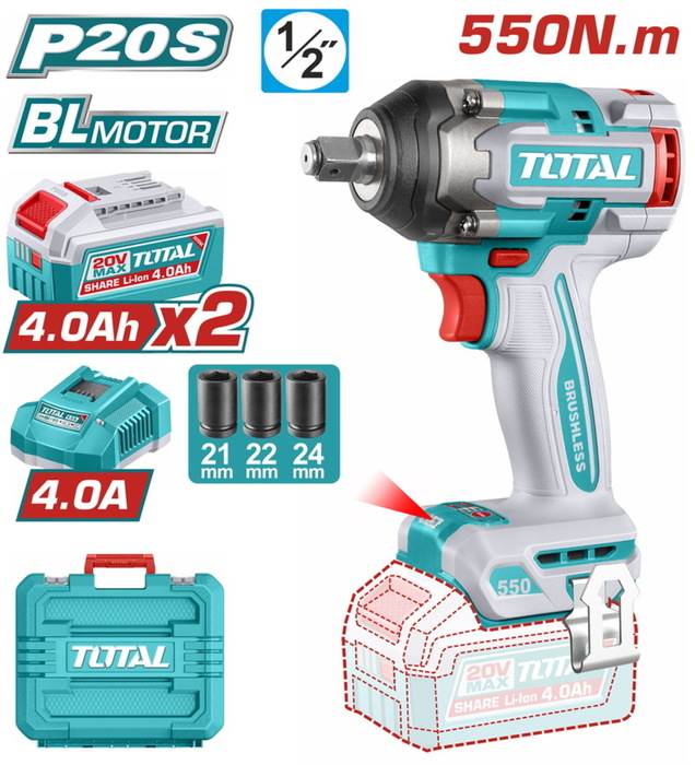 TOTAL Cordless impact wrench (TIWLI2055E)