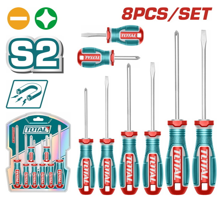 TOTAL 8 Pcs screwdriver set (TKSDS0826)