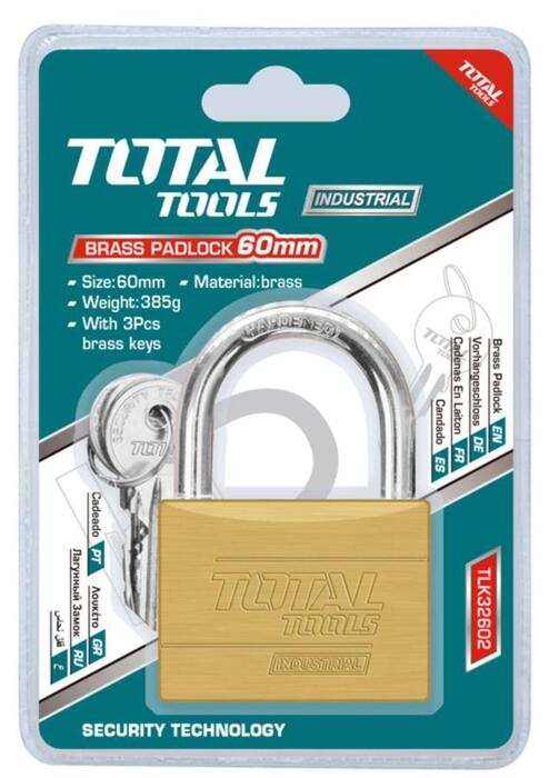 TOTAL BRASS PADLOCK 60mm (TLK32602)