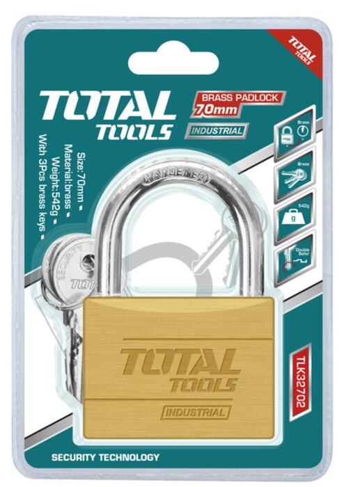 TOTAL BRASS PADLOCK 70mm (TLK32702)