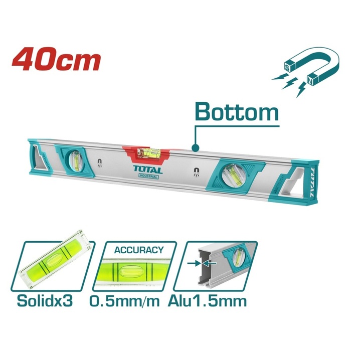 TOTAL Spirit level with powerful magnets 40cm (TMT24086M)