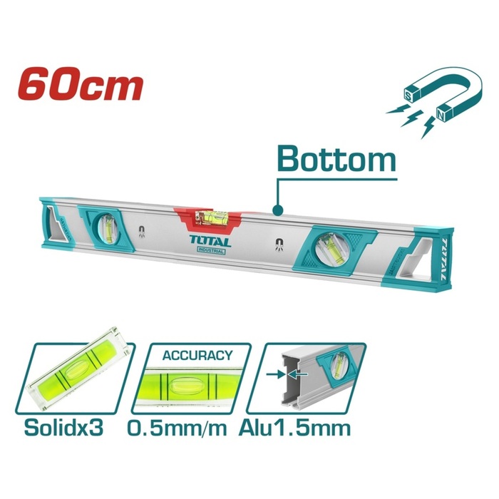 TOTAL Spirit level With powerful magnets 60cm (TMT26086M)