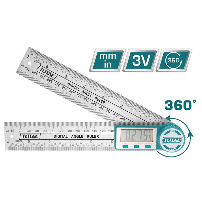 TOTAL Digital Angle Ruler (TMT333601)