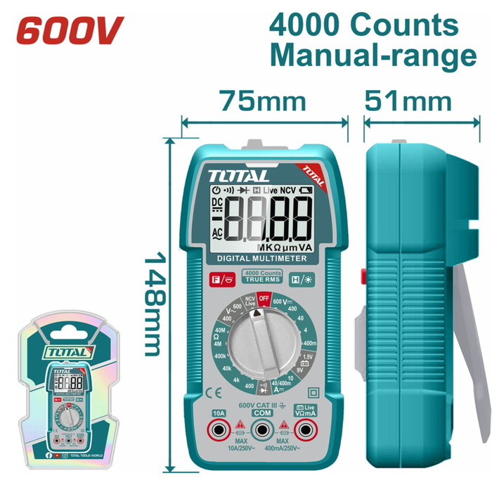 TOTAL Digital multimeter (TMT536002)