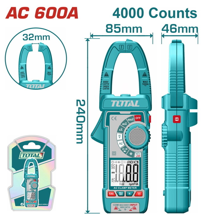 TOTAL Digital AC clamp meter (TMT766001)