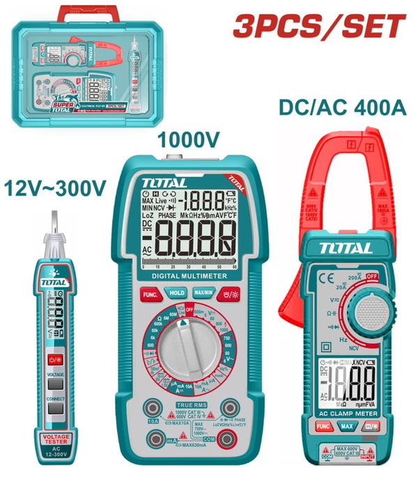 TOTAL ΗΛΕΚΤΡΙΚΟ ΚΙΤ ΔΟΚΙΜΗΣ 3ΤΕΜ ONE PROMOTION (TOS24067)