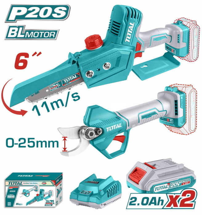 TOTAL Cordless gauge straight shear combo kit  Li-ion 20V / 2Ah (TOSLI240306Ε)