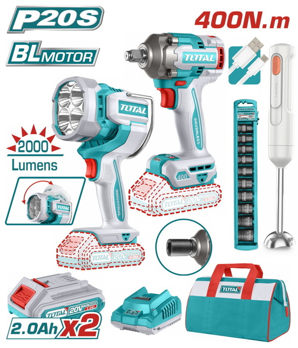 TOTAL Cordless 3 Pcs combo kit (TOSLI240961E)