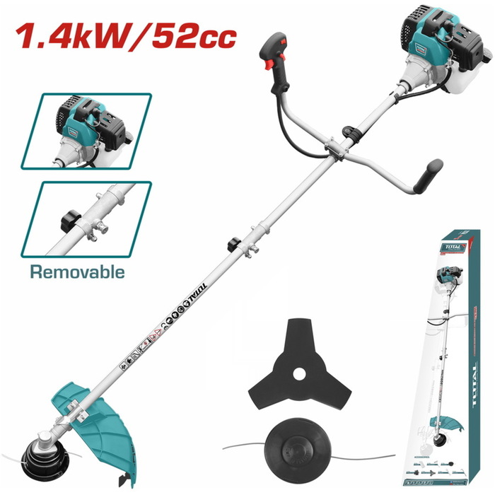 TOTAL Gasoline grass trimmer and bush cutter 52cc (TP5524421)