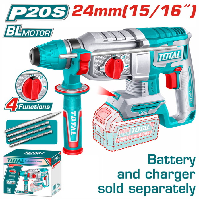 TOTAL ΕΠΑΓΓ. ΠΝΕΥΜΑΤΙΚΟ ΠΙΣΤΟΛΕΤΟ ΜΠΑΤ. Li-ion 20V / 24mm ΧΩΡΙΣ ΜΠΑΤΑΡΙΑ & ΦΟΡΤΙΣΤΗ (TRHLI20248)
