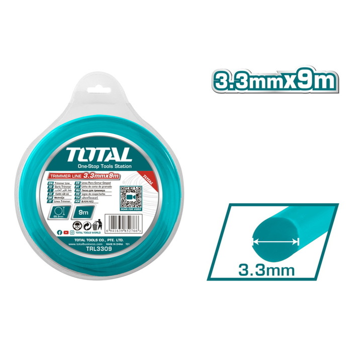 TOTAL TRIMMER LINE ROUND 3.3mm - 9m (TRL3309)