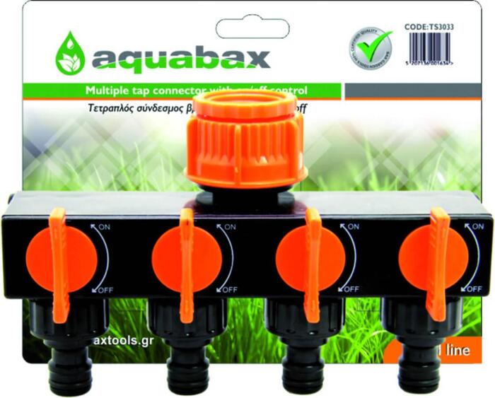 AQUABAX PLASTIC MULTIPLE OUTLET TAP CONNECTOR SWITCH ON / OFF CONTROL (TS3033)