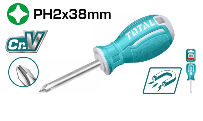 TOTAL Phillips screwdriver PH2Χ38mm (TSDRSPH2038)