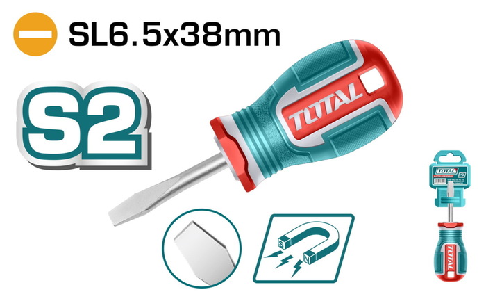 TOTAL Slotted screwdriver SL 6Χ38mm (TSDSL6038)