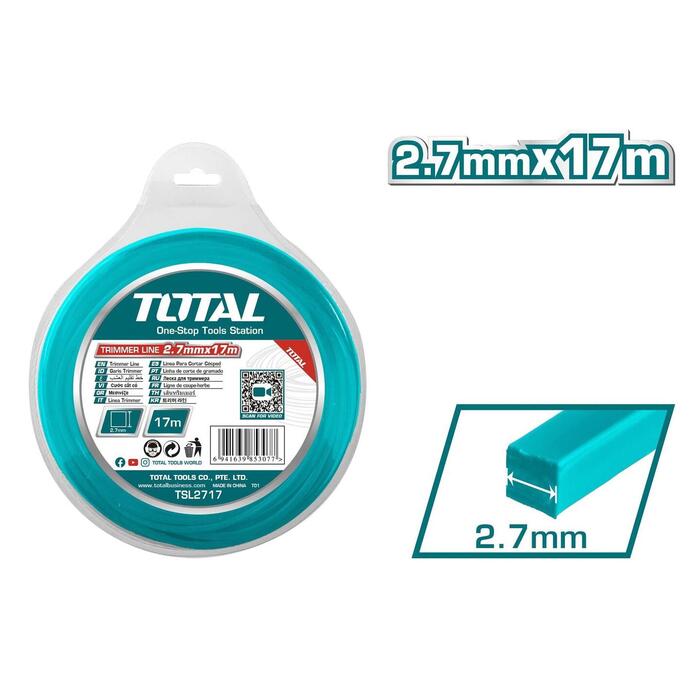 TOTAL TRIMMER LINE SQUARE 2.7mm - 17m (TSL2717)